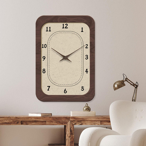 Reloj De Pared Silencioso De Madera Fácil De Leer Estilo A