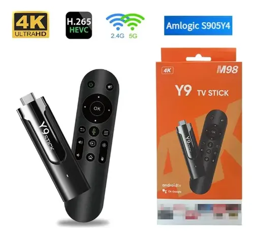 Tv Stick M98 Y9 Android TV 11 4K HDMI YouTube Netflix Preto