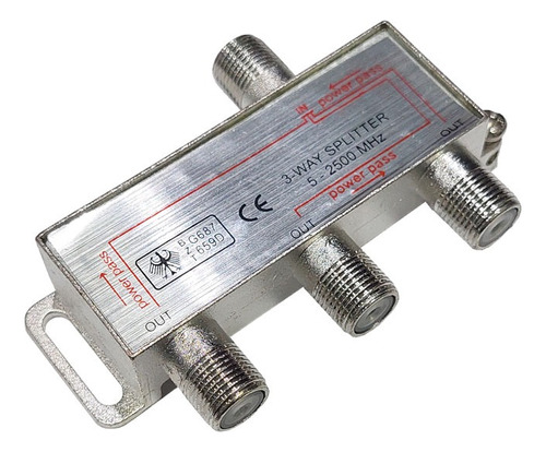 Divisor Splitter Tv 1 Entrada 3 Salidas -3.5db 5 A 2500mhz