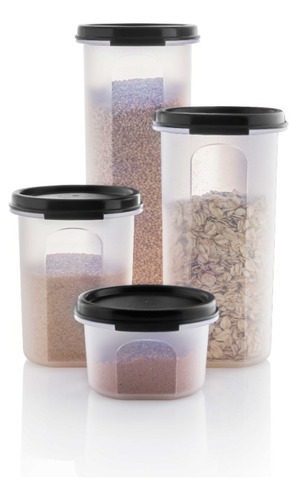 Pack 4 Contenedores Tupperware Organizador Despensa Redondo