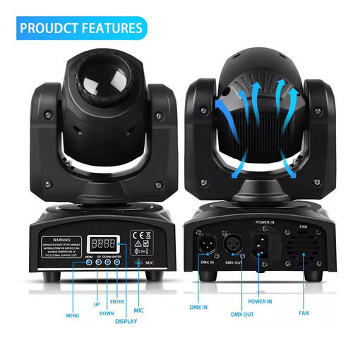Mini Cabeza Móvil Robótica Led Spot 60w Entrada Dmx