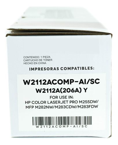 Toner Prem 206a Y Sc Compatible Con M283 Amarillo