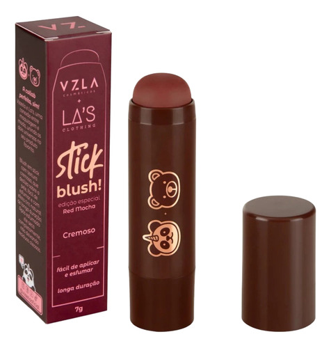 Stick Blush Las Red Mocha Cremoso - Vizzela - Cor Universal