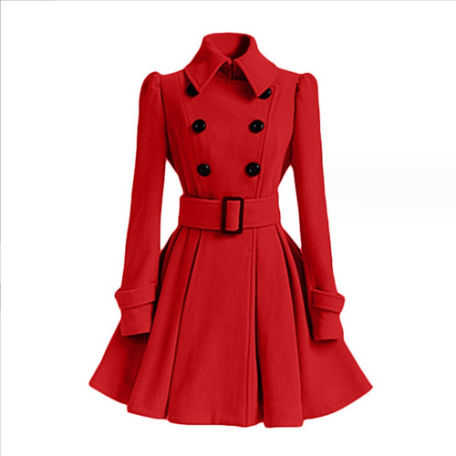 2024 C Vestido De Abrigo Delgado De Lana Para Mujer Y
