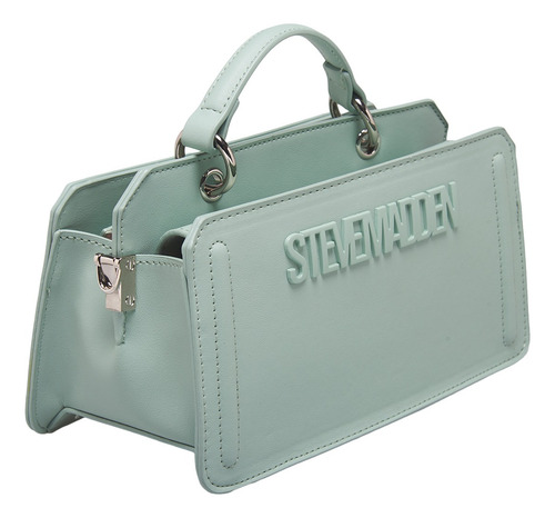 Bolsa Satchel Beviee Frosty Green Steve Madden Bags Acabado de los herrajes Oro Correa de hombro Verde claro Diseño de la tela Lisa