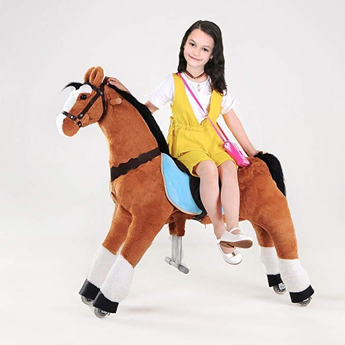 Caballo Pony De Ruedas Unicornio Montable Grande Hermoso