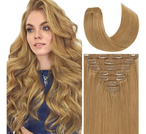 Caliee Extensiones De Cabello Humano Con Clip, Color Rubio C