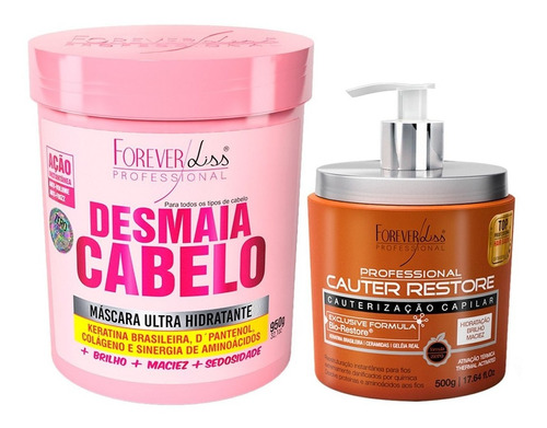 Forever Liss Cauter Restore + Máscara Desmaia Cabelo 950g