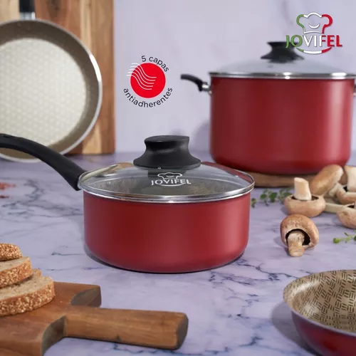 Bateria De Cocina Piamonte Teflon Cacerolas + Sarten Jovifel