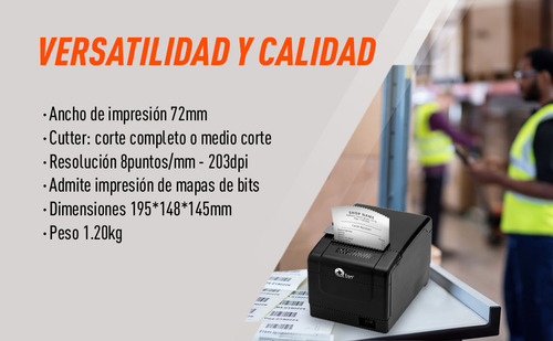 Impresora de Tickets Qian, Térmica, 203 x 203DPI, USB, Serie, Bluetooth, Wi-Fi, Compatible con ESC/POS, Rj11/Rj45, Negro, QTP-BTWF-01