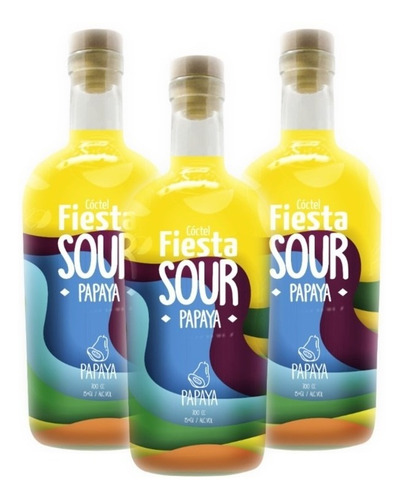 Coctel Fiesta Sour Papaya 700cc 3 Unidades