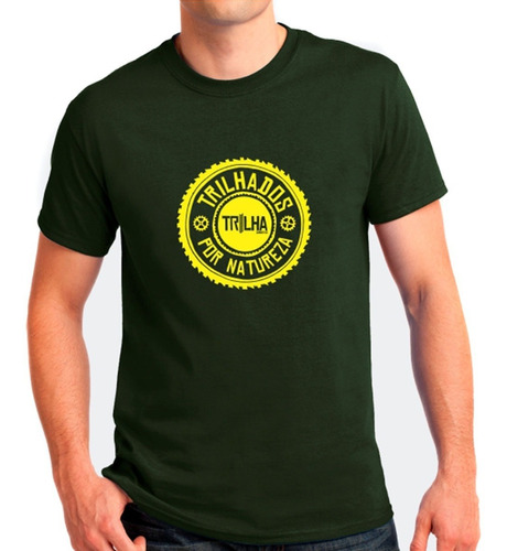 Camiseta Bike Casual Masculina - Trilhados Verde Musgo