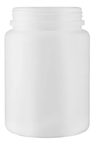 Envase De Plástico Rectangular Blanco De 1 Litro Con Tapa Blanca