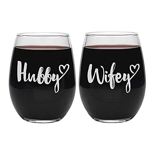 Copas De Vino  Hubby Y Wifey , Regalos De Boda  Sr. Y S...