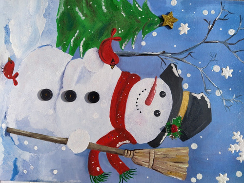 Cuadros Navideños Pintura Acrílica. 40cm X 60cm. Navidad