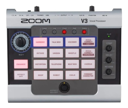 Zoom V3 Vocal Processor Multi-efeitos P/ Voz Fonte Original