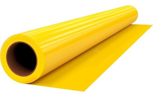 Bobina Polietileno Faixa - 0,20mm X 70cm X 10mt - Amarelo