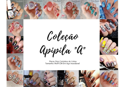 Imagem 7 de 8 de Kit Placas Carimbos Unhas Marcas Famosas Apipila A28