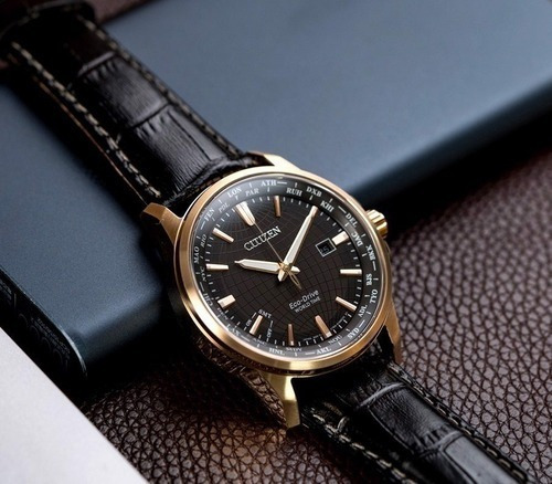 Imagen 6 de 7 de Citizen World Time Black Dial Gold Tone Bx1003-08e Dcmstore