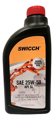 Aceites Para Motor Alto Km 25w50 Multigrado (4 Pzas) Litro