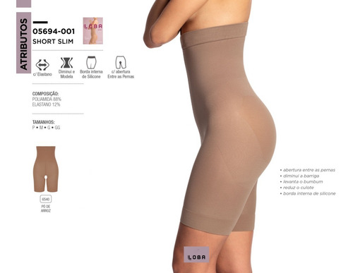 Imagen 7 de 10 de Short Faja Modeladora Loba Lupo Importada De Brasil 5694