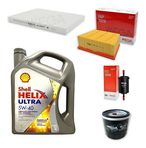 Kit 4 Filtros + 4l Aceite Shell 5w40 Ford Ka Free Style