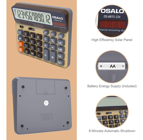 Calculadora De Mesa Pendancy Os-6815gn Display Lcd De 12 Díg