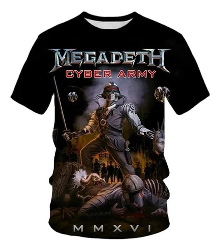 Megadeth Rock Band Imprime Playeras Masculinas En 3d