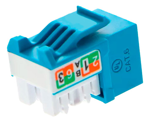 Conector Cambo Rj45 Jack Hembra Cat6 90° Tipo 110 Azul