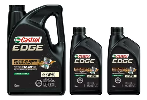 Aceite Sintetico Castrol Edge 5w 20 ( 4.73 Lts + 2/946 Ml)