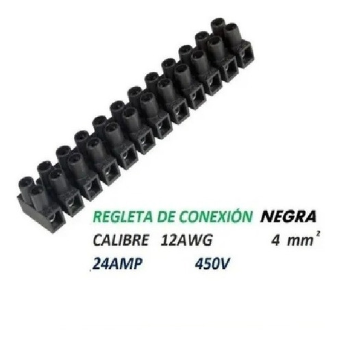 Regletas De Conexión Para Cable Calibre 12 Awg Negro