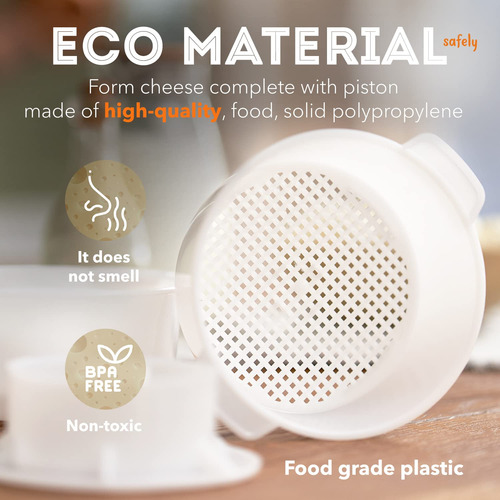 Kit De 2 Moldes Para Hacer Queso Con Pistón Y Gasa