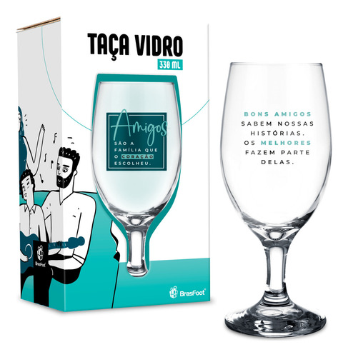 Taca Cerveja Windsor 330ml - Amigos Que O Coracao Escolheu Cor Verde