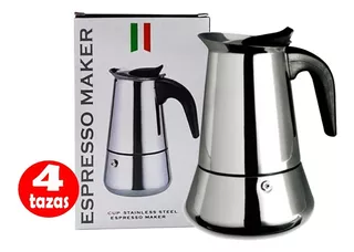 Cafetera Italiana 4 Tazas Espresso Maker Acero Inoxidable