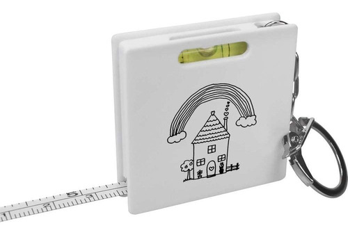 Azeeda 'happy Home' Keyring Tape Measure Spirit Level