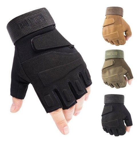 Guantes Tacticos Medio Dedo Estilo Militar Resistentes Beige