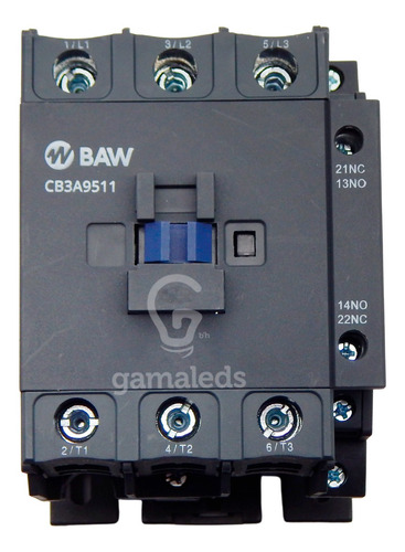 Imagen 3 de 7 de Contactor Tripolar Baw 45kw Ac3 95a 1na+1nc 220 Vca