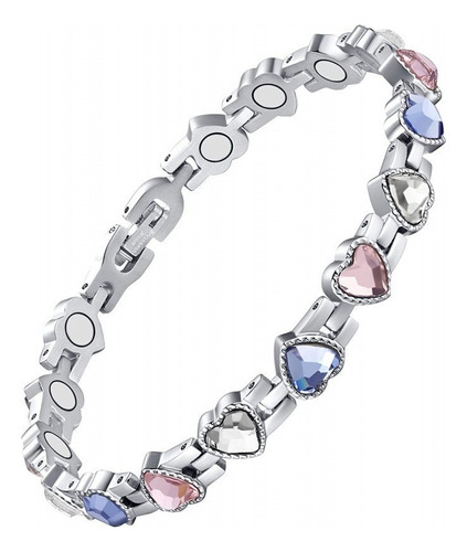 Pulsera Magnética De Diamantes Ajustable En Forma De Corazón