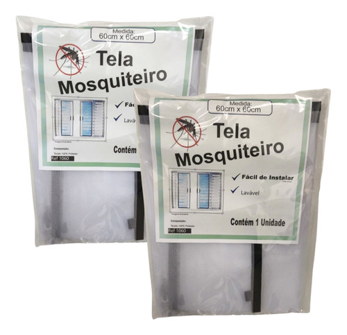 2 Telas Mosquiteiro Para Janelas Banheiro 0,60x0,60 Colante