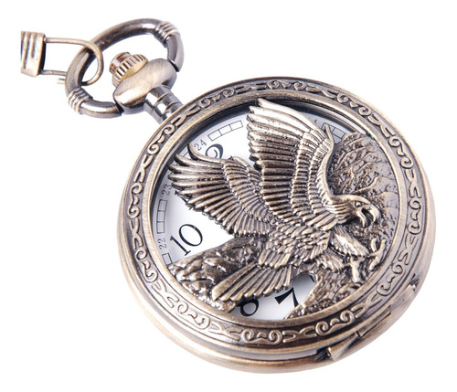 Shoppewatch Eagle Reloj De Bolsillo Y Cadena De Cuarzo Movi.