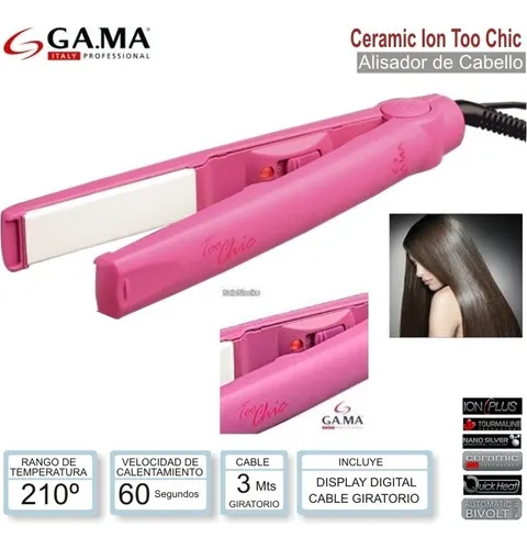Planchita Pelo Gama Rosa Too Chic Años Gtia Luico