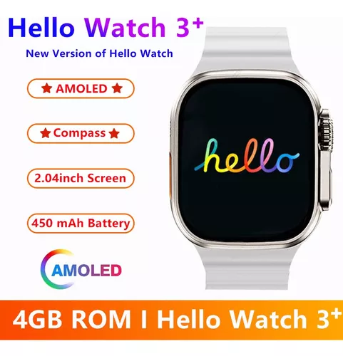 Smartwatch Hello Relogio Inteligenrte Hello Watch 3 2023 2.04 caja 49mm de  aleación de zinc plata, malla de silicona y bisel de aleación de zinc