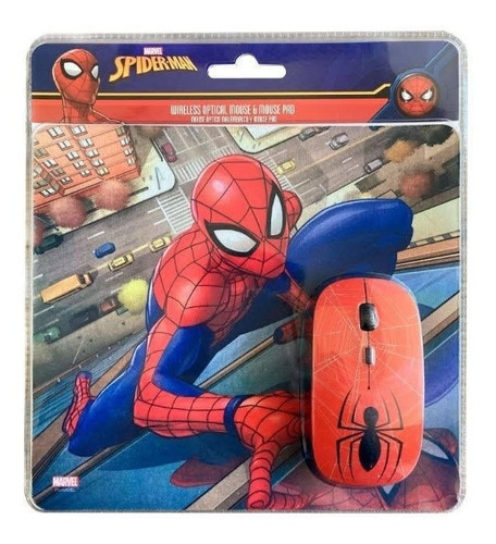 Kit Mouse Inalambrico Y Mouse Pad Spider Man 1 / Tecnocenter
