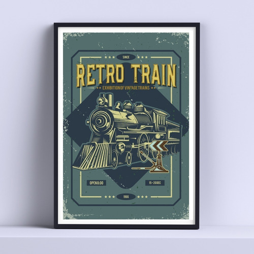 Cuadro Retro Train Poster 30 X 40 Cm