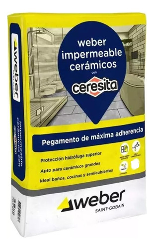 Weber Pegamento Ceramica Impermeable 30 Kg Con Ceresita Piso