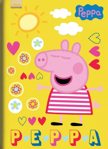 Caderno Desenho Universitário Capa Dura Peppa Pig 96 Folhas Espiral, Foroni  8609, Multicor