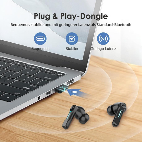 Middle Rabbit Sw4 - Auriculares Inalámbricos Usb Para Pc Y P