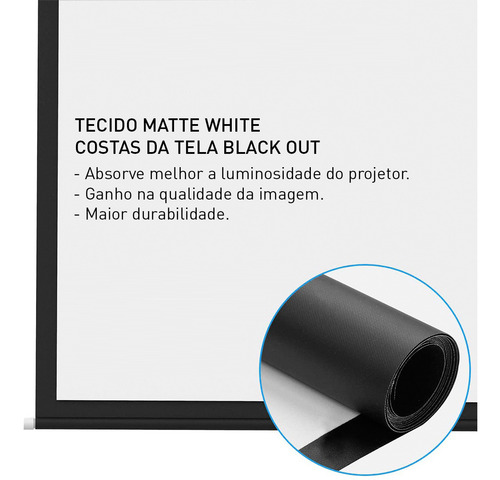 Tela De Projeção Retrátil Manual Tbms084h (1.68x1.04m)