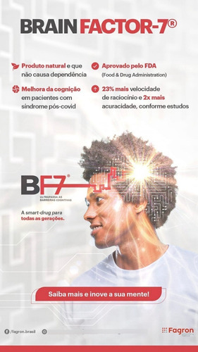 Brain Factor 7 Fagron 100mg 60cps Sabor Sem Sabor