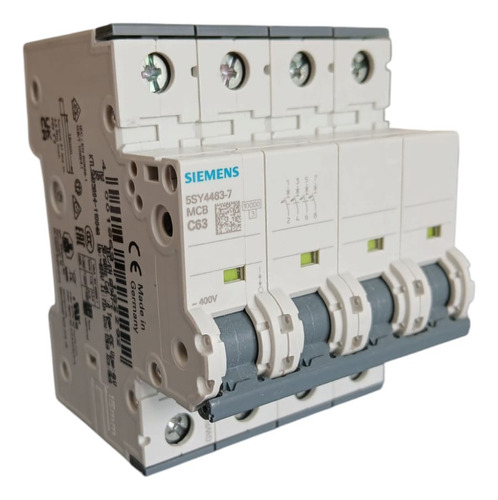 Termomagnética Tetrapolar 10ka Siemens 4p 63a 5sy4463-7